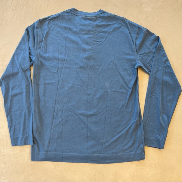 SCOTCH & SODA Grandad Button Neck Long sleeved Shirt, Blue, M - Picture 4 of 8